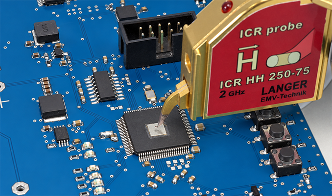 ICR probe above a test IC